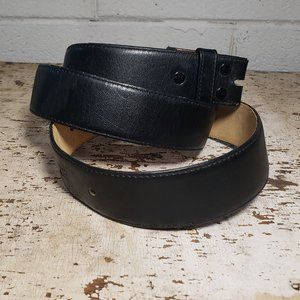 Men’s 38 ~ Basic Black Belt ~ Imported Aniline Cowhide Lined ~ No Buckle